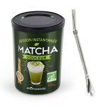 Prparation douceur de matcha bio + paille inox avec filtre
