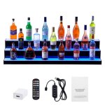 Pr�sentoir � bouteilles dalcool �clair� par led - duoku - 3 niveaux de 48 po - �tag�re de bar commerciale ...