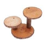 Pr�sentoir cupcakes 3 niveaux �corce bois service fromage / charcuterie centre table mariage label