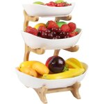 Présentoir à fruits à 3 étages corbeille a fruits avec support en bois résistant plateaux de service ... Présentoir à fruits à 3 étages corbeille a fruits avec support en bois résistant plateaux de service ...