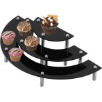 Pr�sentoir � g�teaux en acrylique en demi - cercle � 3 niveaux pr�sentoir � dessert en forme de demi ...