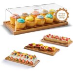 Présentoir à gâteaux en bois dacacia avec couvercle rectangulaire 15x625 pouces pour desserts fromages ... Présentoir à gâteaux en bois dacacia avec couvercle rectangulaire 15x625 pouces pour desserts fromages ...