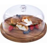 Prsentoir  gteaux rond 30 cm en bois dacacia 2 en 1 pour desserts fromages chips trempettes et fruits ...