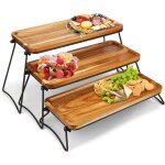 Pr�sentoir de table � dessert en bois dacacia 3 �tages support � cupcakes et tour de service pour les ...