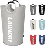 Presoma 90l paniers � linge pliable sac � linge pliage grande capacit� corbeilles � linge (gris 90l)