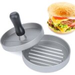 Presse  burgers - b - aluminium - antiadhsif - noir et gris - dtachable