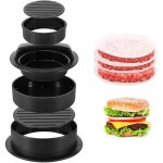 Presse � hamburger - ynkkvre - 3 en 1 - antiadh�sif - noir - accessoire grillade