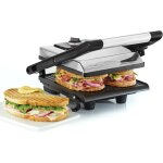 Presse � panini appareil � sandwich et grill int�rieur �lectrique avec deux plaques antiadh�sives couvercle ...