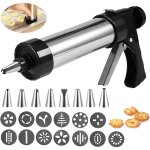 Presse � p�tisserie en acier inoxydable seringue � p�te presse � biscuits presse � biscuits avec 13 pochoirs ...