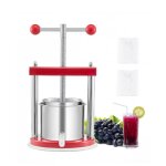Pressoir  fruits manuel capacit 165 l - vevor - presse  vin - avec 2 barils en acier inoxydable - ...