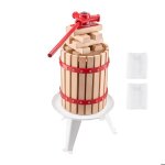 Pressoir manuel  fruits 6 l - duoku - presse  vin avec panier en bois robuste et 8 blocs - extracteur ...