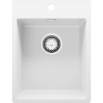 Primagran evier cuisine en granit blanc 38x50cm lavabo 1 bac + kit de vidage �vier � encastrer au meuble ...