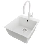 Primagran evier cuisine en granit blanc 43x50cm kit de vidage accessoires �vier � encastrer au meuble ...