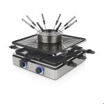 Princess 162670 ? raclette machine & fondue 5 - en - 1 ? 31x31 cm ? 1800 w ? 8 personnes ? pfas sans