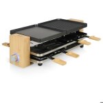 Princess 162918 - raclette pour 8 personnes 1300 w plaques r�versibles bo�tier bambou