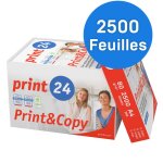 Print24 papier pour imprimante et photocopieur 2500 feuilles 5 x 500 a4 80 g blanc premium vainqueur ...