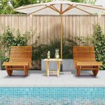 Printemps 2026 soldesmarron fauteuil long dappoint - pour jardin - transat 2 pcs marron 154x60x74 cm ...