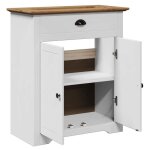 Soldes printemps armoire de lavabo de salle de bain - solomoon - meuble wc - bodo blanc marron 70x35x80cm ...