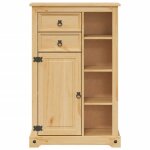 Soldes printemps armoire de salle de bain - solomoon - meuble wc - corona 70x33x110 cm bois de pin massif ...