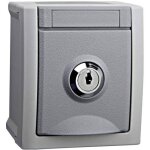 Prise 2p + t verrouillable viko 90591043 - de pacific gris interrupteur electronique Prise 2p + t verrouillable viko 90591043 - de pacific gris interrupteur electronique