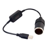 Adaptateur allume - cigare usb - convertisseur 5v vers 12v - noir