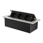 Prise encastrable escamotable avec 3 prises pour plan de travail comme prise de table ou prise au sol ... Prise encastrable escamotable avec 3 prises pour plan de travail comme prise de table ou prise au sol ...
