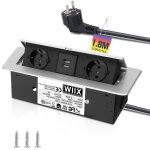 Prise encastrable escamotable en aluminium - multiprise electrique 3500 w / 16 a plan de travail 2 prises ... Prise encastrable escamotable en aluminium - multiprise electrique 3500 w / 16 a plan de travail 2 prises ...