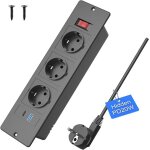 Prise encastrée usb c 20wbloc multiprise 3 prises avec câble 2mpour meubles ou plans de travail(noir) ... Prise encastrée usb c 20wbloc multiprise 3 prises avec câble 2mpour meubles ou plans de travail(noir) ...