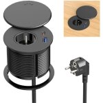 Prise escamotable avec 1 port usb - a 1 usb - c pour plan de travail de cuisine c�ble de 1. 5m de diam�tre ...