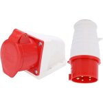 Prise industrielle triphas�e 5 broches 16a prise m�le et femelle 3 p + n + t pour rallonge �lectrique ...