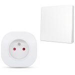 Prise murale commande sans fil et sans pile - qualit pro - 1 interrupteur radio auto aliment + 1 prise ...