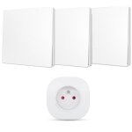 Prise murale commandée sans fil et sans pile - qualité pro - 3 interrupteur radio auto alimenté + 1 prise ... Prise murale commandée sans fil et sans pile - qualité pro - 3 interrupteur radio auto alimenté + 1 prise ...