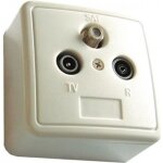 Prise murale tv - fm - sat - embases 95mm - encastrable - vis de fixation fournies