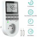 Prise programmable digitale minuterie hebdomadaire �cran lcd - 12h / 24h / 7jours �conomie d�nergie pour ...