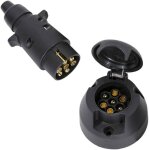 Prise remorque 7 broches male et prise remorque 7 broches femelle12v tanche prise(bottes en caoutchouc) ...