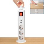 Prise de table encastrable prise de plan de travail cuisine usb - c pd 20w 3 ports blanc