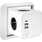 Prise usb multiple multiprise murale cube 4 prises avec 2 usb secteur 1 port de type c7 en 1 bloc multiprises ...