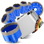 Pro m14 diamante foret  carrelage kit 20 - 68mm + 125mm disque pour meuleuse dangle marbre granit foret ...