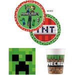 Set de vaisselle de f�te ( cde 6 ) - procos - minecraft - 52 pi�ces - d�coration de table - anniversaire ...