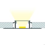 Profil aluminium intgration pltre / placo avec capot continu pour ruban led jusqu 20 mm aluminium ...