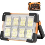 Projecteur led � batterie pour chantier 4 modes rechargeable solaire / usb portable �tanche. pour garage ...