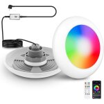 Projecteur led piscine 25w rgb 12v contr�le app dimmable 9. 5m c�ble filetage 2 minuterie