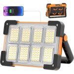 Projecteur led rechargeable 100w portable avec batterie solaire 4 modes 5400mah lampe de travail pour ...