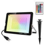 Projecteur led rgb exterieur 100w couleur spot led couleur de jardin avec t�l�commande 16 couleurs 4 ...