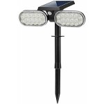 Projecteur solaire de jardin  double tte 32 led spot solaire encastr au sol avec contrle de la lumire ...