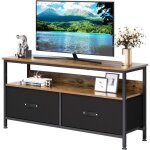 Promiracal meuble tv style industriel - noir mat �l�gant - �tag�res ouvertes - facile � monter - 100x40x55cm ...