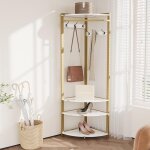 Promiracal portemanteau d?angle dor - 6 crochets tringle  vtements tagres de rangement - cadre mtal ...