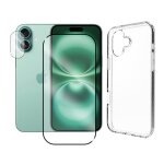 Protection intgrale verre tremp pour iphone 16 plus 6. 7 bordure noire + verre tremp camra arrire ...