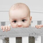Protection de rail de berceau - aqsacokiya - 3pcs - gris - mixte - enfant