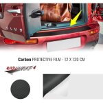 Protection de seuil de coffre voiture 120x12 cm effet carbone noir ? thermoformable universel